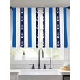 thumbnail image 2 of Sea Anchor Black Blue Stripes Sheer Curtains 45 Inch Long 2 Panels, Black White Stripe Decor Light Filtering Rod Pocket Curtains, Sheer Voile Drapes for Living Room Bedroom, 52"x45", 2 of 8