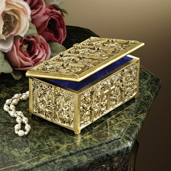 Solid Brass Cathedral Reliquary Box