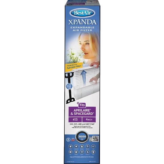 BestAir X-Panda Series MERV 13 Furnace Filters, 2 pk, Extreme Allergens, Pollen & Dander