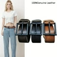 thumbnail image 2 of Women's Belt Pure Top-Grain Genuine Leather Vintage Versatile Pants Belt Wipe Color Wide Soft Genuine Leather Contrast Color Women's Genuine Leather Belt, 2 of 22