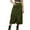Army Green, variant on Scoop Women's Drawstring Waist Flap Pocket Cargo Skirt Back Slit Midi Skirt Women's High Waist Pocket Split Half Skirt Women's Casual Denim Half Skirt