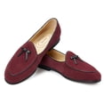 thumbnail image 3 of Journey West Suede Tassel Loafer For Women Slip-on Belgian Penny Loafers Shoes For Women Burgundy US 9.5, 3 of 6