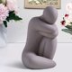 thumbnail image 1 of Adorno de decoración creativa, estatua de figuritas elegantes, figurita de cerámica, artesanía de cerámica gris, decoración del hogar, centro de mesa Contemplación Soledad Estatua de cerámica, 1 of 6