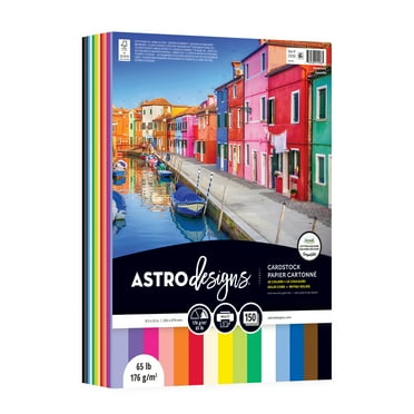 Astrodesigns Cardstock, 8.5" x 11", 65 lb./176 Gsm, Watercolor 15-Color Assortment, 150 Sheets