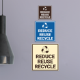 Reduce Sign Printable Signs ByLITA Square Reduce, Reuse, Recycle Sign (Black /Gold) - Small ...