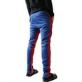 thumbnail image 4 of Ma Croix Mens Stripe Track Pants Skinny Fit Elastic Athletic Training Joggers, 4 of 6