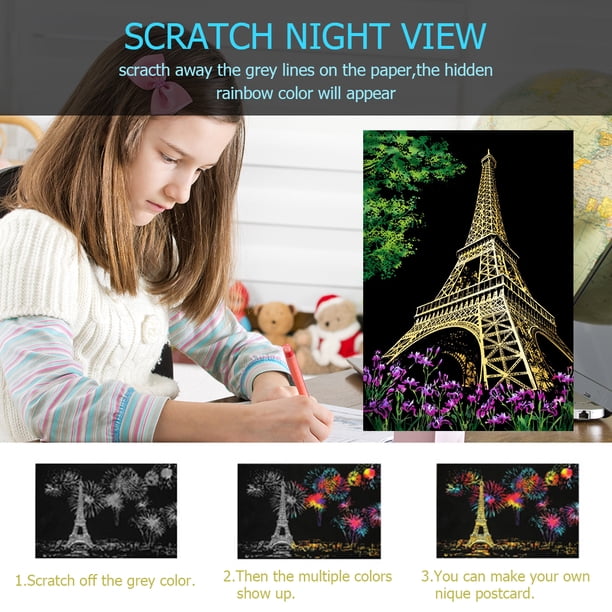 Cuadros Decorativos Niños Scratch City Night View Raspado Pintura Cuadros para regalo de cumpleaños Ndcxsfigh Nuevos Originales