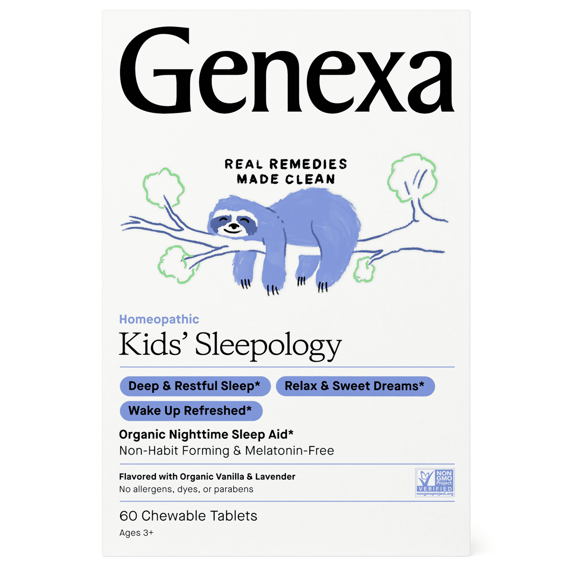 Genexa Kids Sleepology, Nighttime Sleep Aid, Chewable Tablets, 60 Ct