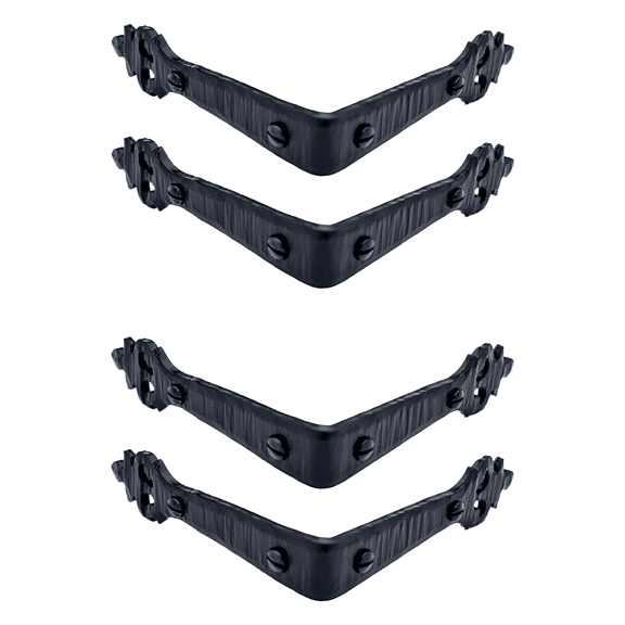 4 Pack 3.5 inch Metal Corner Protector - Black - Furniture Corner Hardware Corner Bracket Metal Embellishments for Wood Decorative Metal Trim The Tuscan Series by Borderland Rustic Hardware