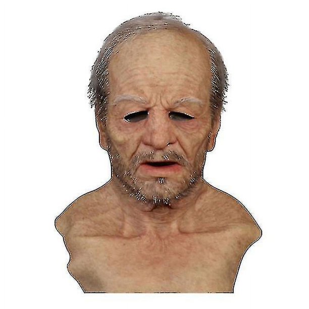 Máscara completa de látex para Halloween con cuello, máscara facial antiarrugas espeluznante de cabeza completa, máscara de látex, accesorios para fiesta de Cosplay, máscara para cara de mujer