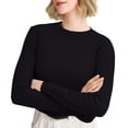 thumbnail image 2 of Black Womens Sweatshirt Women'S Autumn and Winter Round Neck Stripe Bottoming Shirt Fashion Versatile Sweater Solid Soft Sweater Fall Clothes for Women, 2 of 5