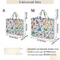 thumbnail image 2 of FORMRS Womens Corduroy Tote Bag Crossbody Shoulder Handbag with Pocket, Blue Triangles, 2 of 7