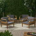 thumbnail image 4 of Noble House Aston Outdoor Mid-Century Modern  4 Seater Chat Set Cream, 4 of 21