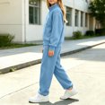 thumbnail image 5 of Kids Girls' 2-Piece Tracksuit Set Half Zip Pullover Sweatshirt and Jogger Sweatpants Long Sleeve Activewear Casual Lounge Wear for Sports Running Play, 5 of 6