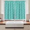 thumbnail image 2 of Ambesonne Sea Shells Kitchen Curtains, Doodle Marine Lines, 55"x45", Seafoam White, 2 of 3