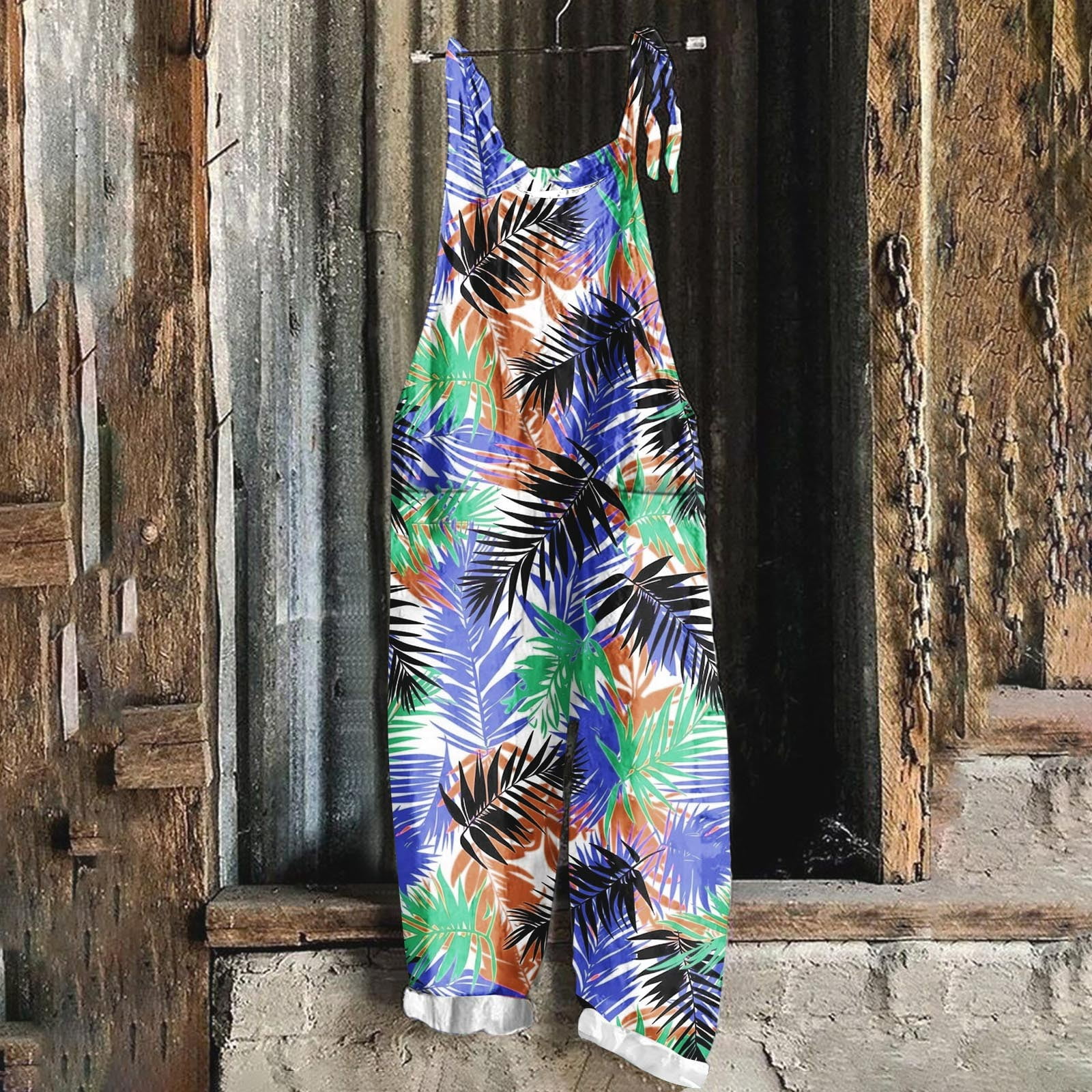 A3 Denim Women's Plus Size Stretch Denim Overalls with Cuffs