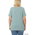 thumbnail image 5 of Zenana Women & Plus Relaxed Fit V-Neck Short Sleeve Basic Jersey T-Shirt Tops, 5 of 5
