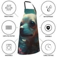 thumbnail image 5 of Zufioo Cute Flower Chihuahua Puppy Print Adult Waterproof Apron, Cooking Apron, Flower Arranging and Painting Apron-Adjustable Straps, with Pockets, Kitchen Supplies-One Size, 5 of 9