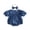 Blue, variant on BemeyourBBs Newborn Baby Girls Summer Clothes Cute Western Cowgirl Outfits Infant Girl Denim Bubble Romper Puff Short Sleeve Round Neck Jeans Bodysuit and Headband Set