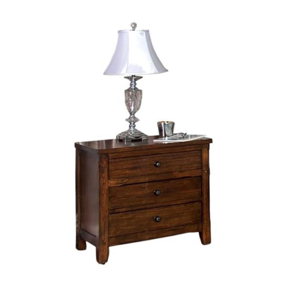 Sunny Designs Santa Fe 29" Petite Traditional Wood Night Stand in Dark Chocolate