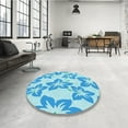 thumbnail image 4 of Ahgly Company Machine Washable Indoor Rectangle Transitional Tron Blue Area Rugs, 5' x 7', 4 of 7