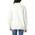 thumbnail image 3 of INSPIRE CHIC Women Pullover Sweaters Long Sleeve Mock Neck Loose Oversized Casual Sweater Tops 2025 2XL White, 3 of 6