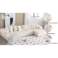 thumbnail image 4 of Newboti 131" Modular Sectional Couch, U-shaped sofa, Chaise Lounge, Striped fabric,Upholstered 4 Seater Couch for Living Room, Bedroom, Free Combination Sofa (Corduroy),White 903745336773558, 4 of 16