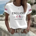 thumbnail image 2 of Women's Graphic Print T-Shirt Patriotic Union Jack Short Sleeve Round Neck Casual Summer Tee for Holiday, 2 of 2