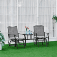 Yaheetech 2Person Patio Glider with Table, Gray