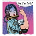thumbnail image 3 of Ambesonne Comics Shower Curtain, Retro Comics Woman, 69"Wx70"L, Multicolor, 3 of 3