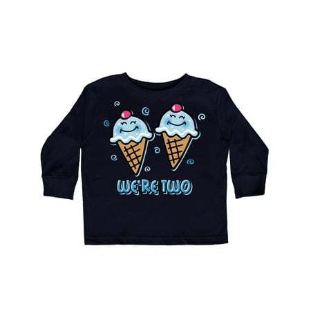 

Inktastic Ice Cream We re Two Twin Boys Gift Toddler Boy Girl Long Sleeve T-Shirt