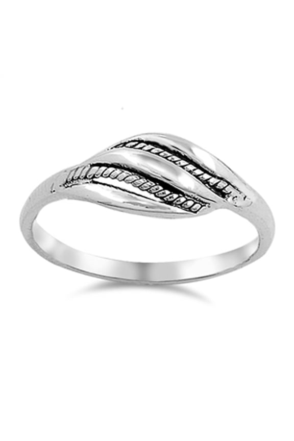 Bali Twisted Rope Wave Loop Knot Ring .925 Sterling Silver Band Jewelry Female Male Unisex Size 4