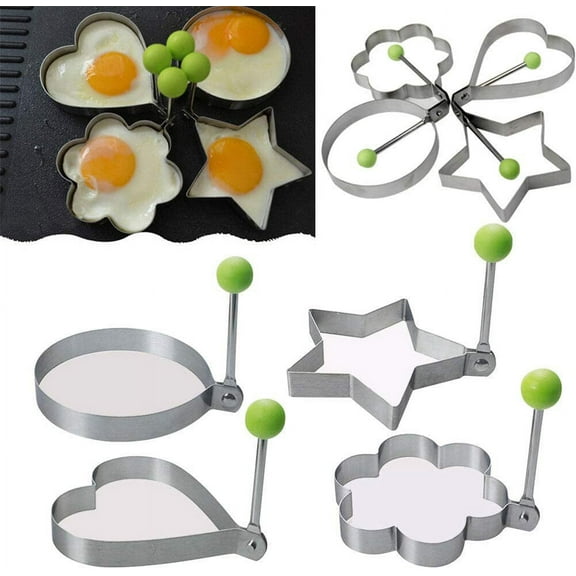 5PCS Stainless Steel 5Style Fried Egg Pancake Shaper Omelette Mold Mould Frying Egg Cooking Tools Kitchen Accessories Gadget Rings
