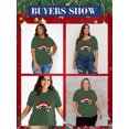 thumbnail image 5 of XCHQRTI Christmas Tree Shirt for Women Plus Size Tshirt Short Sleeve Graphic Top, 5 of 11