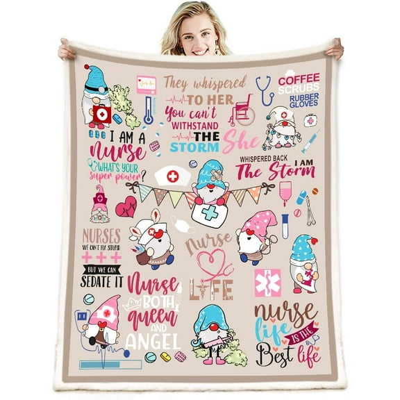 Nurse Gifts Nurse Week Gifts Blanket,Nurse Gifts for Women,Nurse Appreciation Gifts,Nurse Gifts for Nursing Student Soft Fluffy Sherpa Warm Throw Blankets (H11,50"x 60")