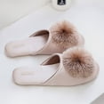 thumbnail image 4 of huanledash Women Winter Indoor Soft Flat Plush Non-slip Closed Toe Tassel Slipper Shoes, 4 of 8