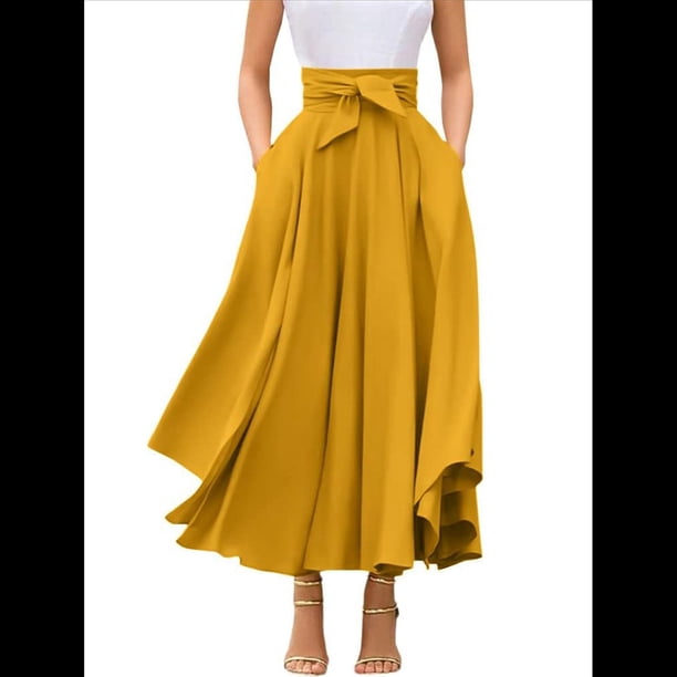 Vestido Bohemio, Elegante, Informal, de Cintura Alta y Estilo Irregular con Bolsillos para Mujer M