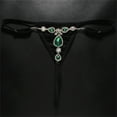 thumbnail image 3 of Yokua Women Sexy Rhinstones Underwear Body Chain Low Rise G String Thongs Panties, 3 of 9