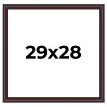 29x28 Frame Brown Round Mahogany Solid Wood Picture Frame | 1.625 Inch Moulding Width | with UV