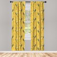 thumbnail image 2 of Ambesonne Floral Curtains, Bird of Paradise Flowers Art, Pair of 28"x63", Pale Earth Yellow and Grey, 2 of 4