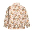 thumbnail image 5 of Uorisanigo Girls Half Zip Collar Sweatshirts Soft School Half Zipper Crop Tops Oversized Floral Capybara Long Sleeve Cropped Pullover Hoodies Fit Vacation Shopping Exercise Wear, 5 of 7