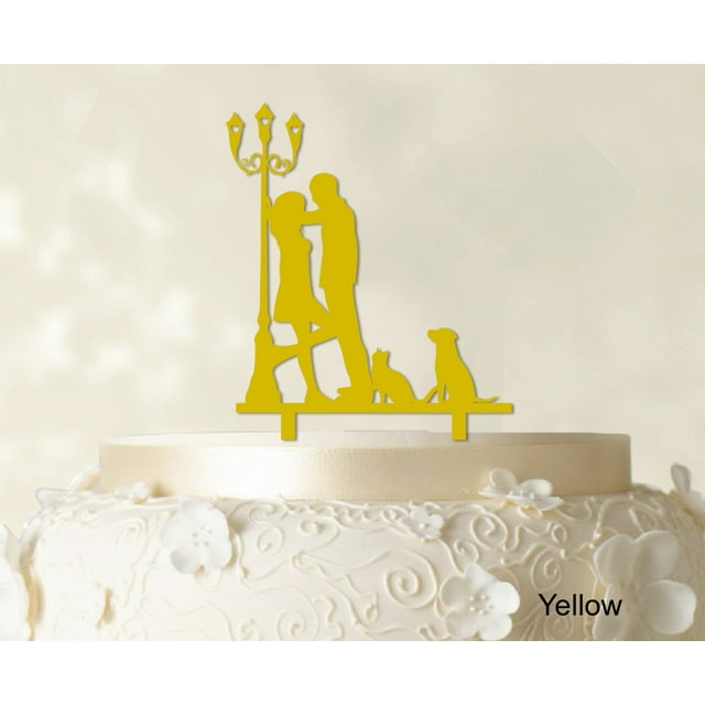 Couple Wedding Cake Topper Personalized Silhouette Cake Topper Color Option Available 4-6 Inches Wide