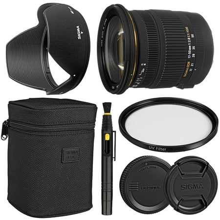 Sigma 17-50mm f/2.8 EX DC OS HSM Zoom Lens for Canon DSLRs with APS-C Sensors + Essential Bundle Kit + 1 Year
