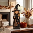 thumbnail image 5 of Halloween Decor - Vintage Wooden Witch Decor, Witches Figurine Halloween Decorations for Mantel Table Shelf Home Ornament Display, 1PCS, 5 of 5