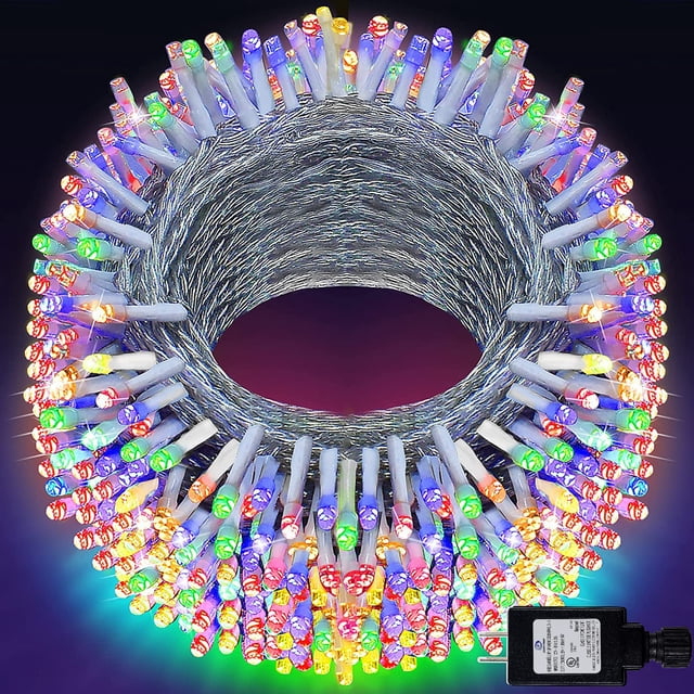 Luces navideñas KNONEW de 60 m, 500 LED, 8 modos, resistentes al agua