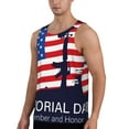 thumbnail image 2 of Gukieu Memorial Day Print Men's Quick Dry Fitness Vest, Round Neck Sleeveless Fitness Bodybuilding Top-Large, 2 of 7