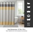 thumbnail image 7 of Madison Park Yellow Faux Silk Shower Curtain, Striped Lightweight Bath Curtain Decor, Gray Curtain for Bathroom, 72"x72", 7 of 7