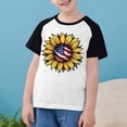 thumbnail image 2 of CFLVAEK T-Shirts Enfants 4 Juillet Filles Garçons American Flag Tournesol Graphiques Décontractés Manches Courtes Raglan T-Shirts Jour de l'Indépendance Col Rond 5 Ans, 2 of 8