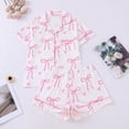 thumbnail image 2 of WCJM Sleepwear Short Sleeves Shirt Women's Button Thin Soft Short Sleeve Shorts Set Two-Piece Set Women's Shorts Suit, 2 of 6