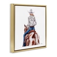 thumbnail image 3 of Stupell Industries Southwestern Glam Cowgirl Spotted Horse Gold Floating Frame Canvas Art, 25 x 25, by Amanda Greenwood, 3 of 8